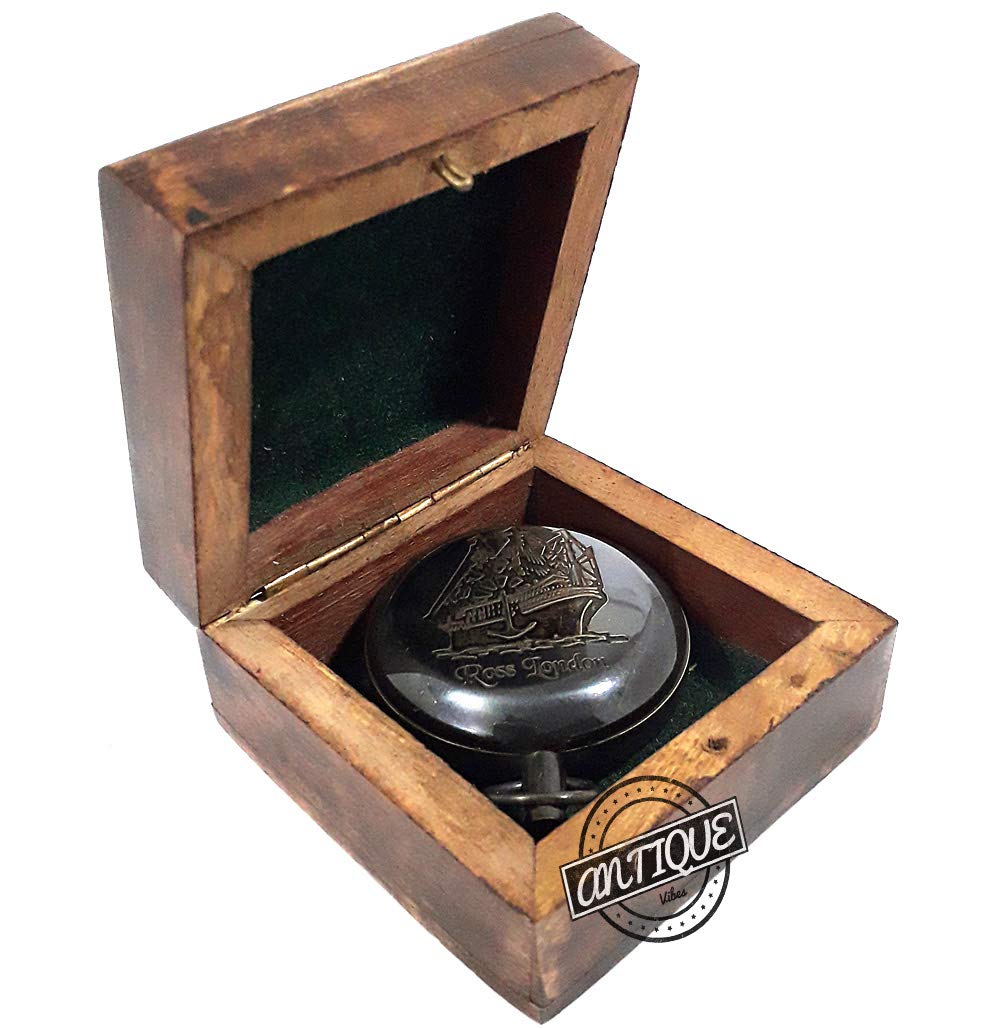 Ross London Compass, Wooden Box view 6