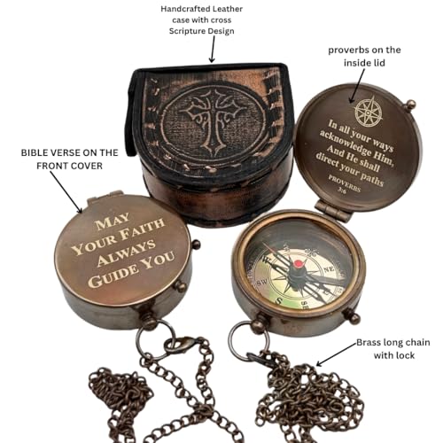 Antique Finish Compass, Leather Case view 4