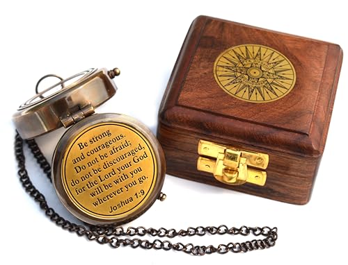 Joshua 1:9 Compass, Wooden Box view 4