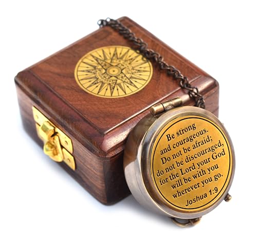 Joshua 1:9 Compass, Wooden Box view 6