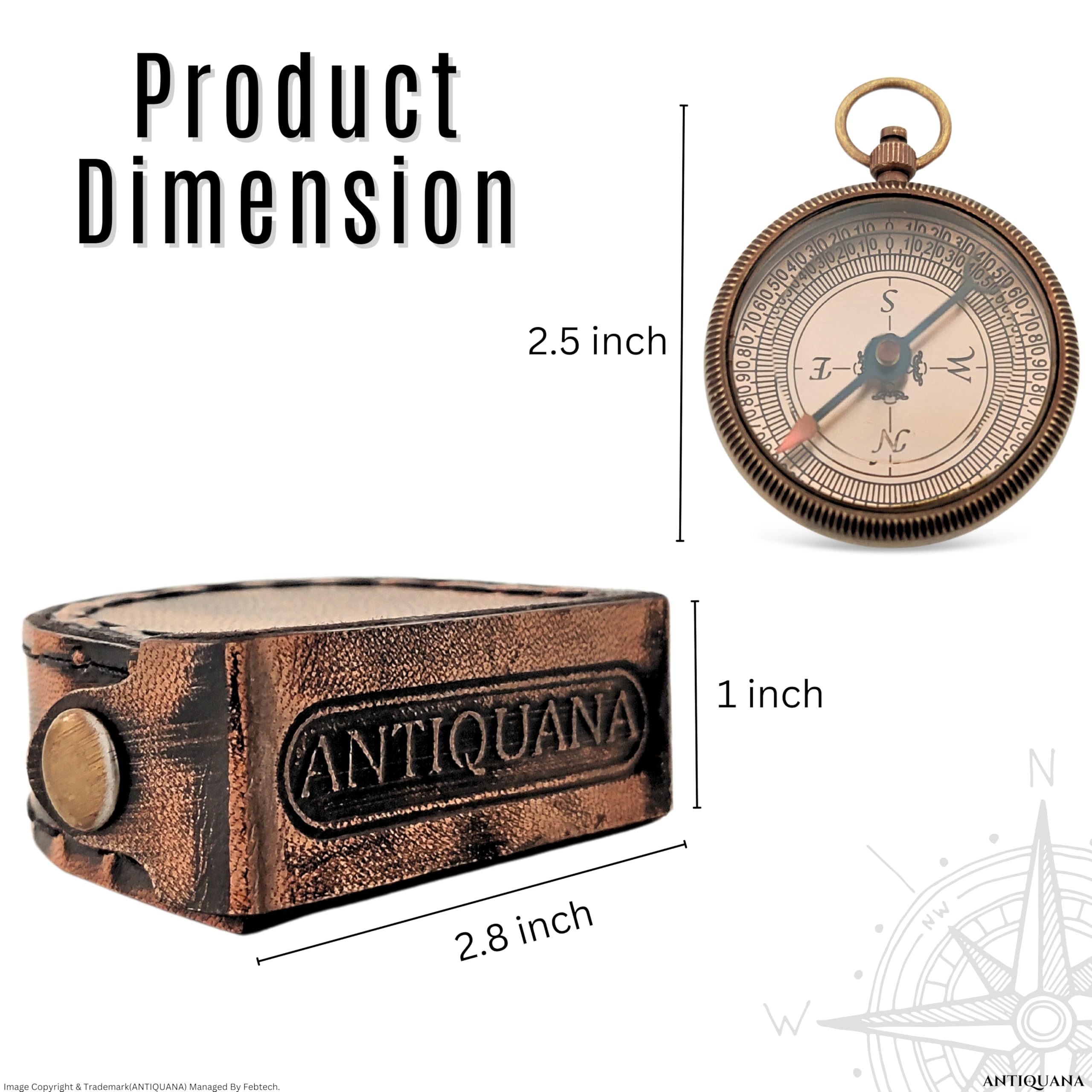 Joshua 1:9 Compass, Leather Case view 3