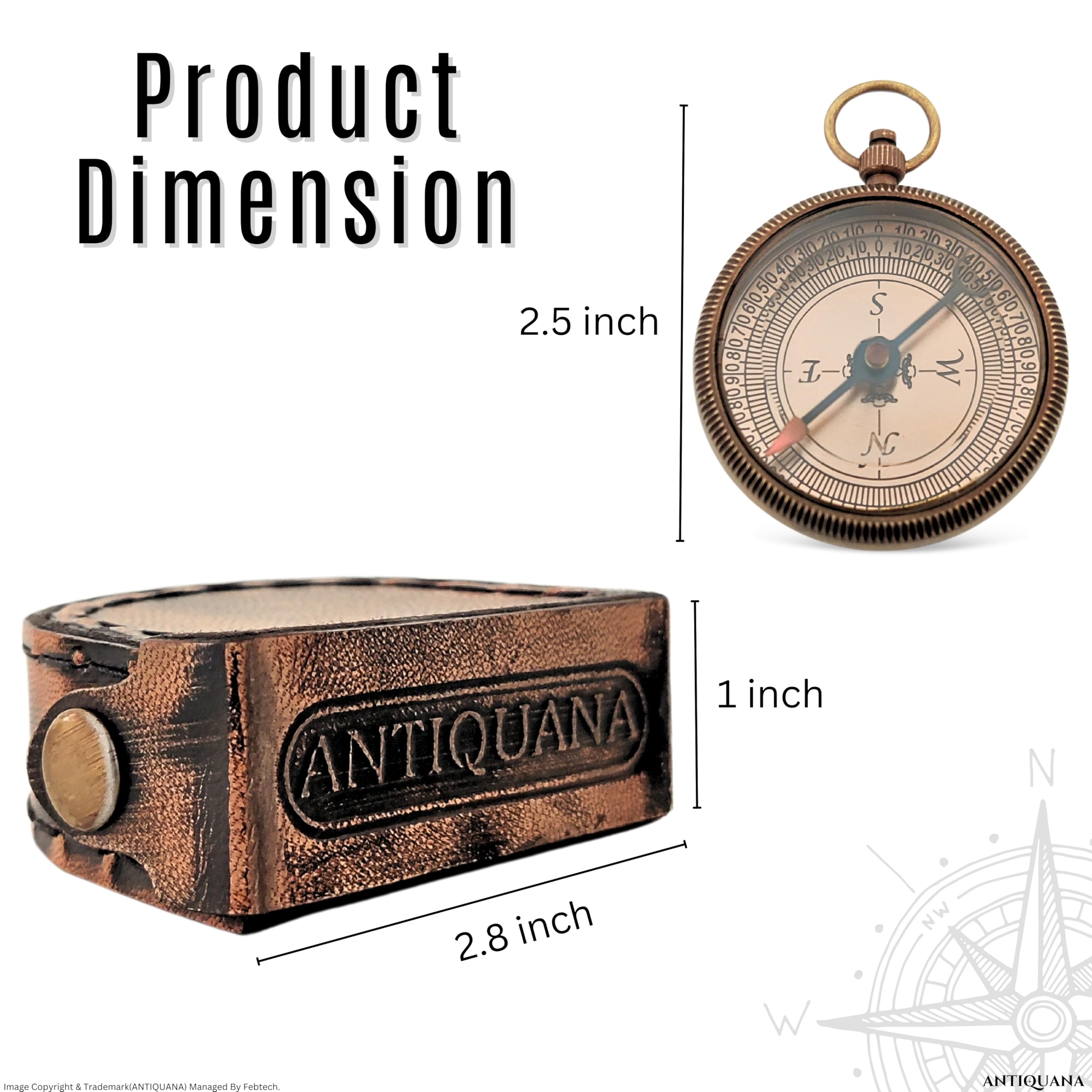 To My Grandson Compass, Leather Case view 3
