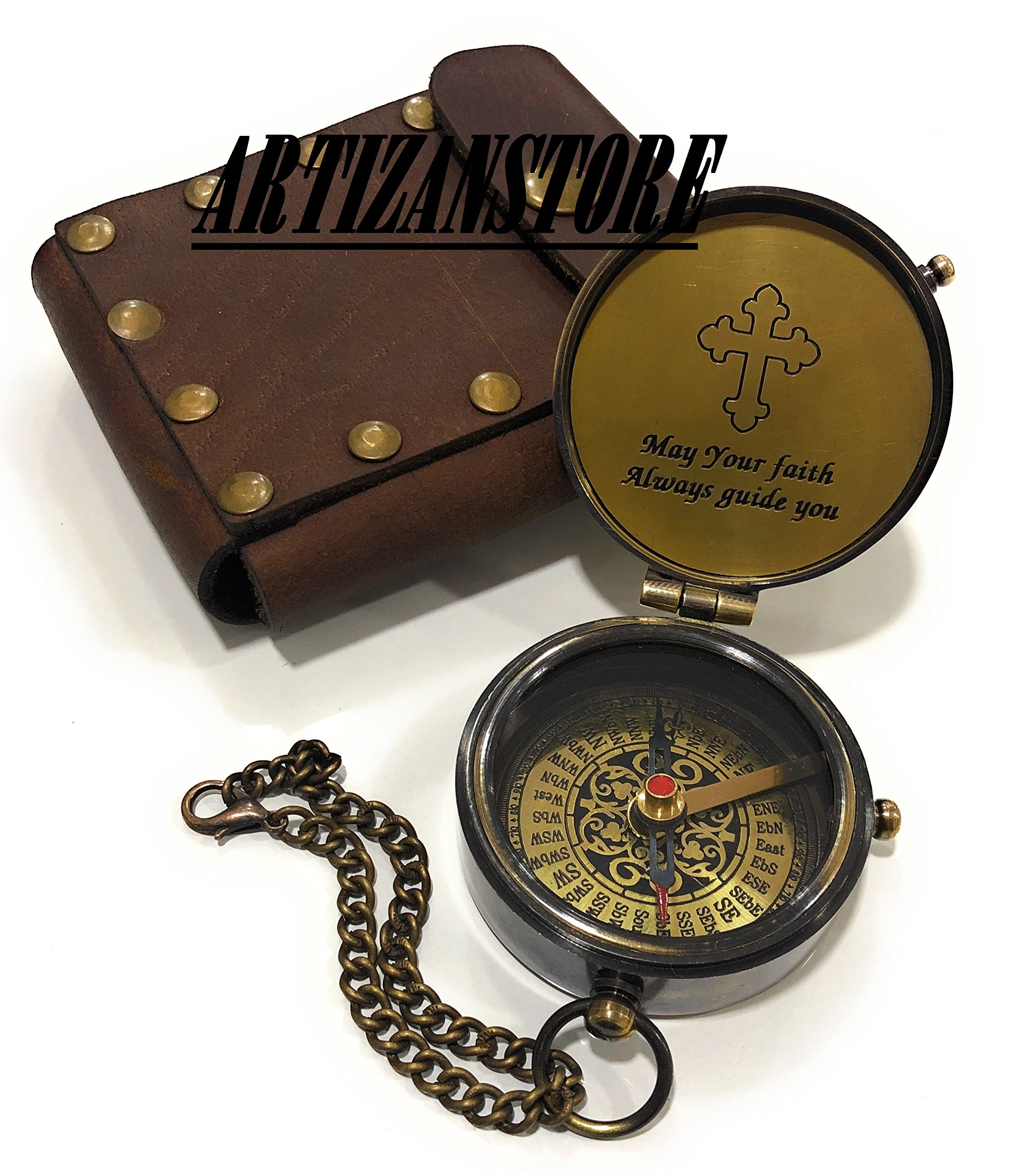 Religious Compass, Leather Case view 4