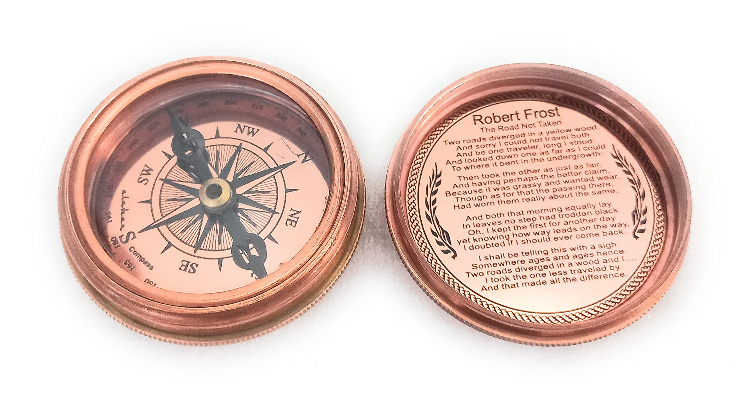 Copper Finish Compass, Leather Case view 5