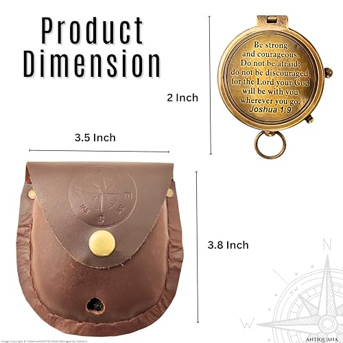 Joshua 1:9 Compass, Leather Case view 4