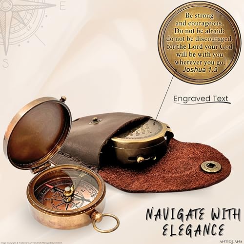 Joshua 1:9 Compass, Leather Case view 6