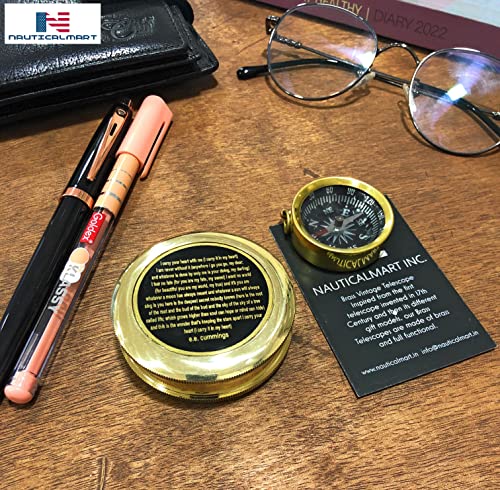 Polished Brass Compass, Leather Case view 6