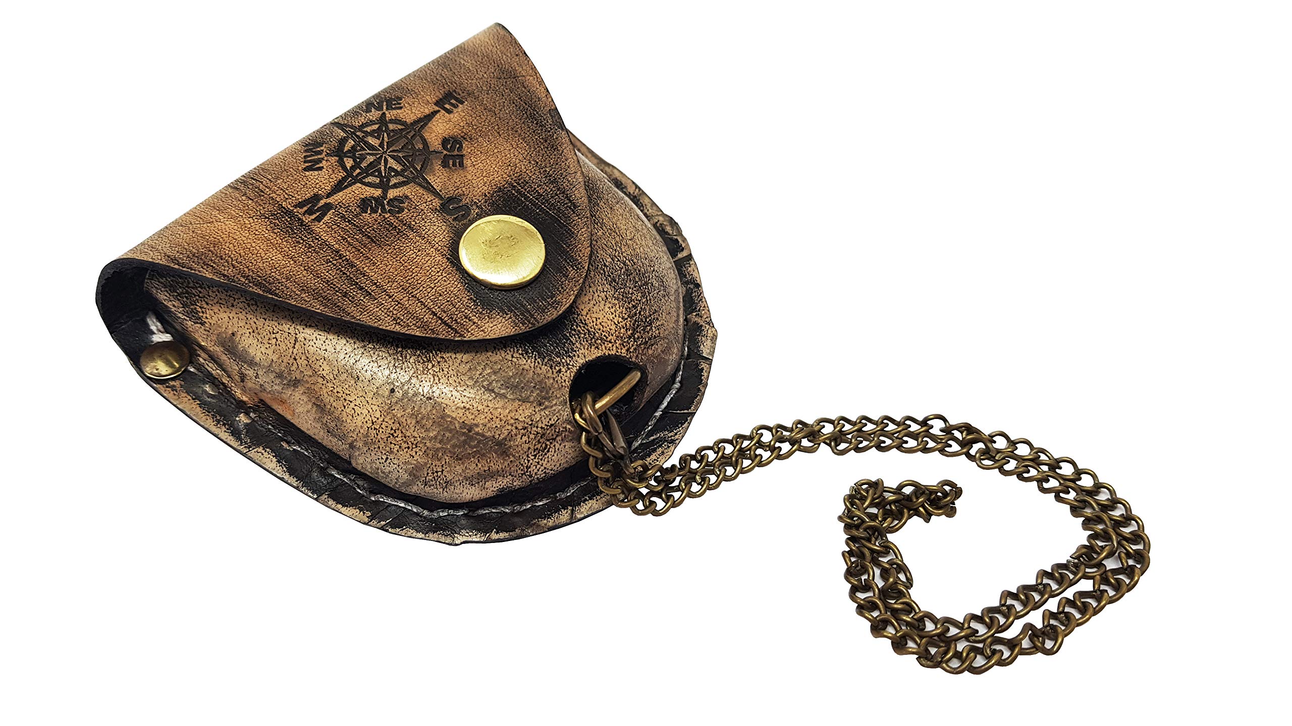Antique Finish Compass, Leather Case view 6