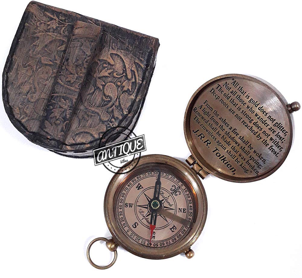 Tolkien Quote Compass, Leather Case view 3