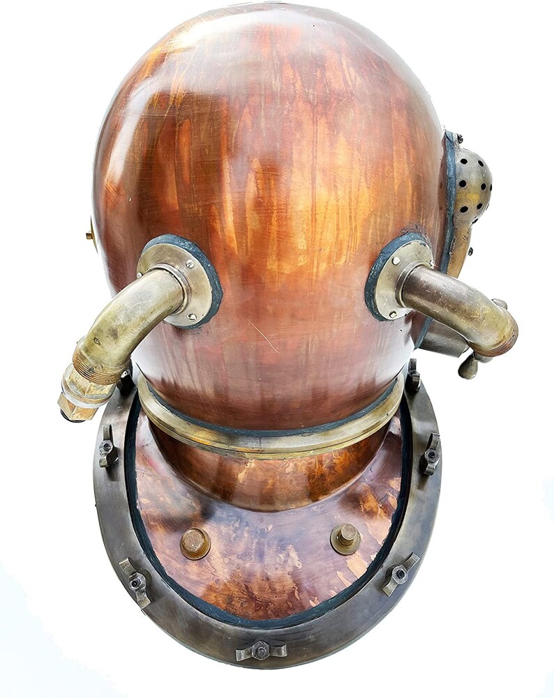 Copper Plated Brass Diving Helmet with Copper Brass Finish view 5