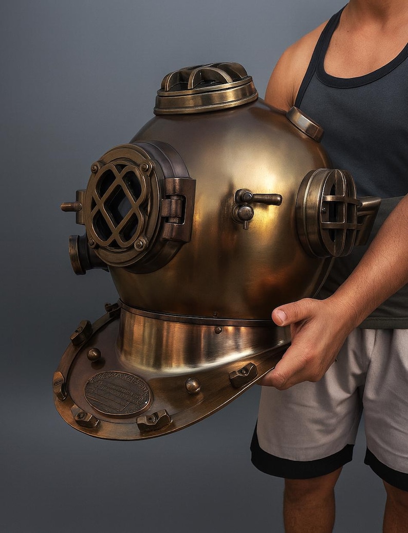Mark V Diving Helmet with Copper Plated Finish view 2