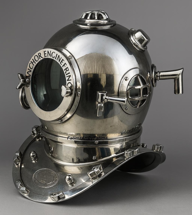 Mark V Diving Helmet with Silver Antique Finish view 10