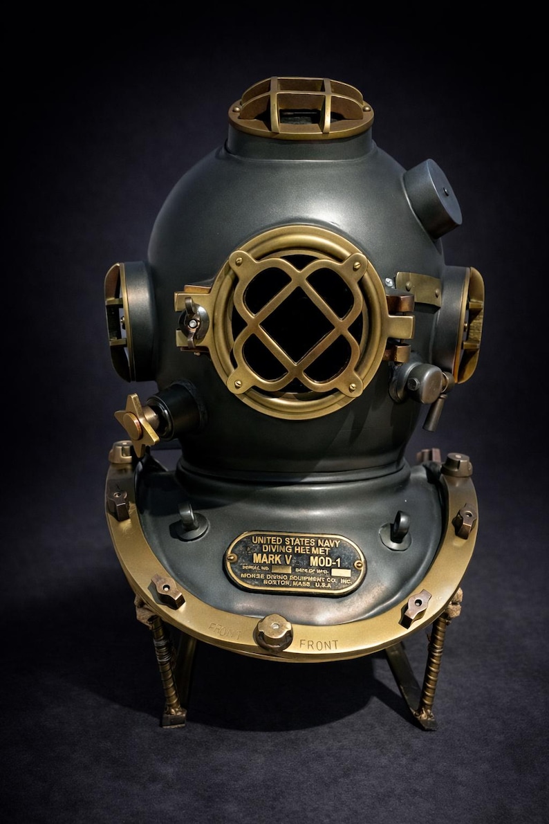 Mark V Deep Sea Diving Helmet with Dark Green Finish view 3