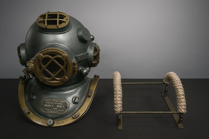 Mark V Deep Sea Diving Helmet with Dark Green Finish view 4