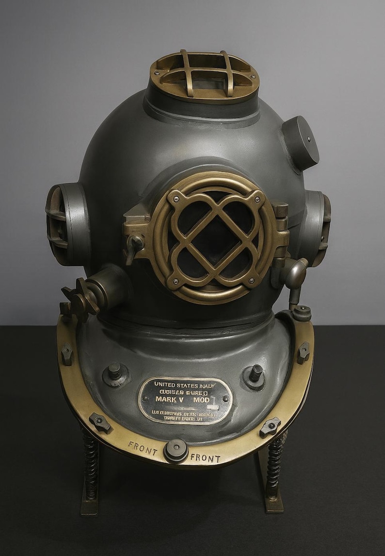 Mark V Deep Sea Diving Helmet with Dark Green Finish view 5