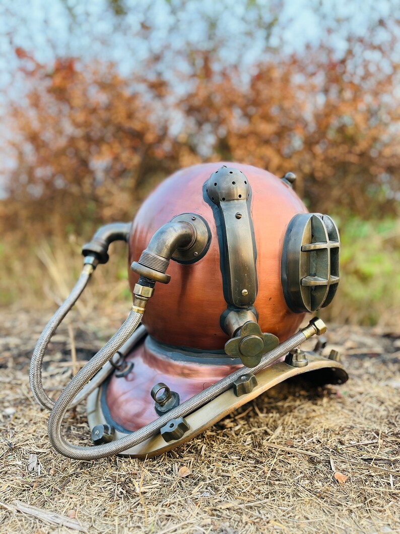 Copper Scuba Diving Helmet Replica with Copper Polished Finish view 4