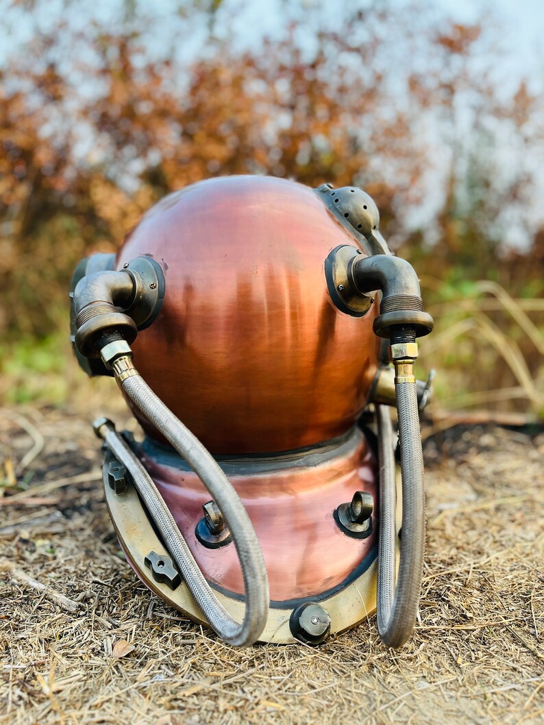Copper Scuba Diving Helmet Replica with Copper Polished Finish view 5