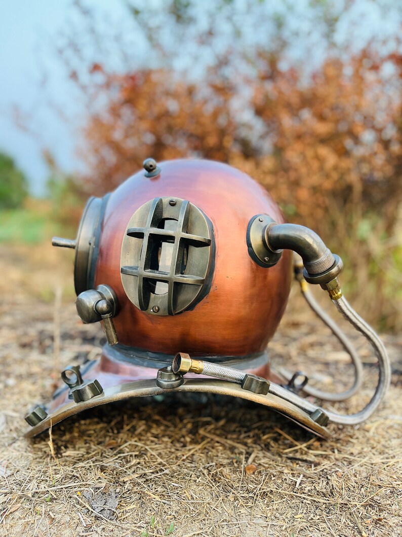 Copper Scuba Diving Helmet Replica with Copper Polished Finish view 6