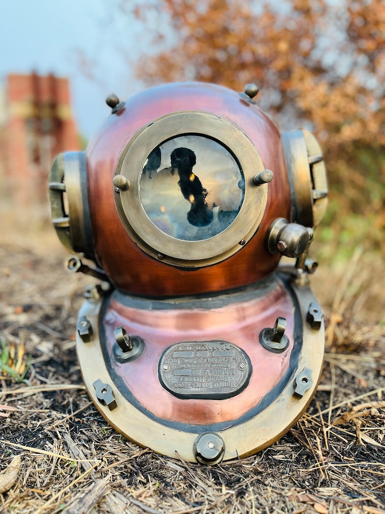 Copper Scuba Diving Helmet Replica with Copper Polished Finish view 8