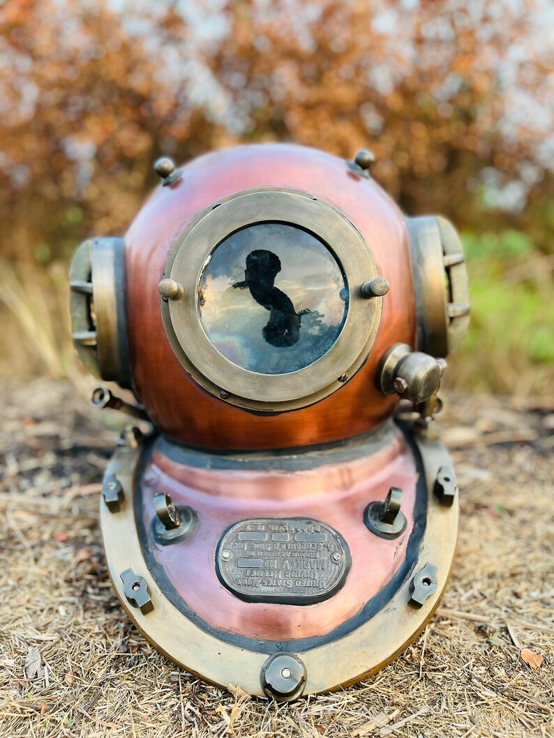 Copper Scuba Diving Helmet Replica with Copper Polished Finish view 10