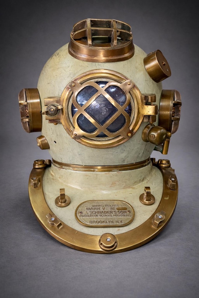 Mark V Deep Sea Diving Helmet with Cream Antique Finish view 10