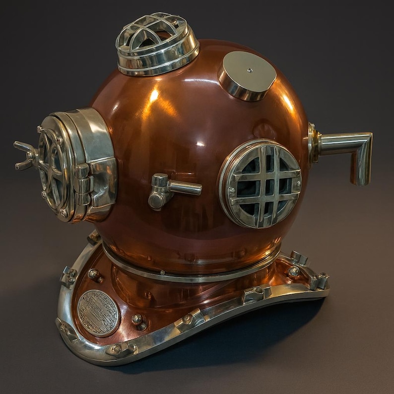 Mark V Diving Helmet with Brown Copper Antique Finish view 8