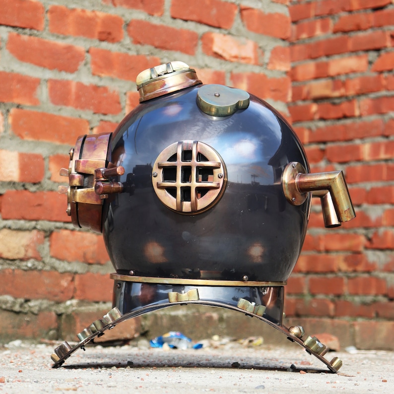 US Navy Mark V Diving Helmet with Dark Antique Finish view 3