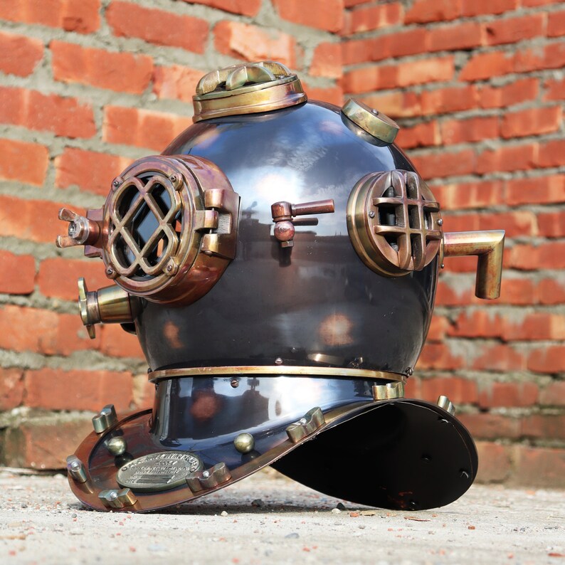 US Navy Mark V Diving Helmet with Dark Antique Finish view 5