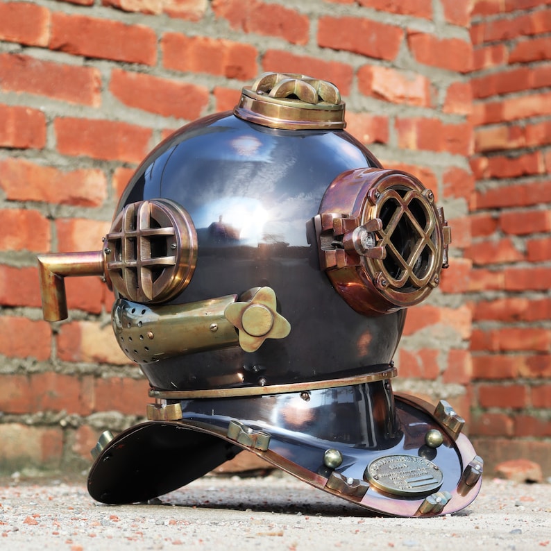 US Navy Mark V Diving Helmet with Dark Antique Finish view 6