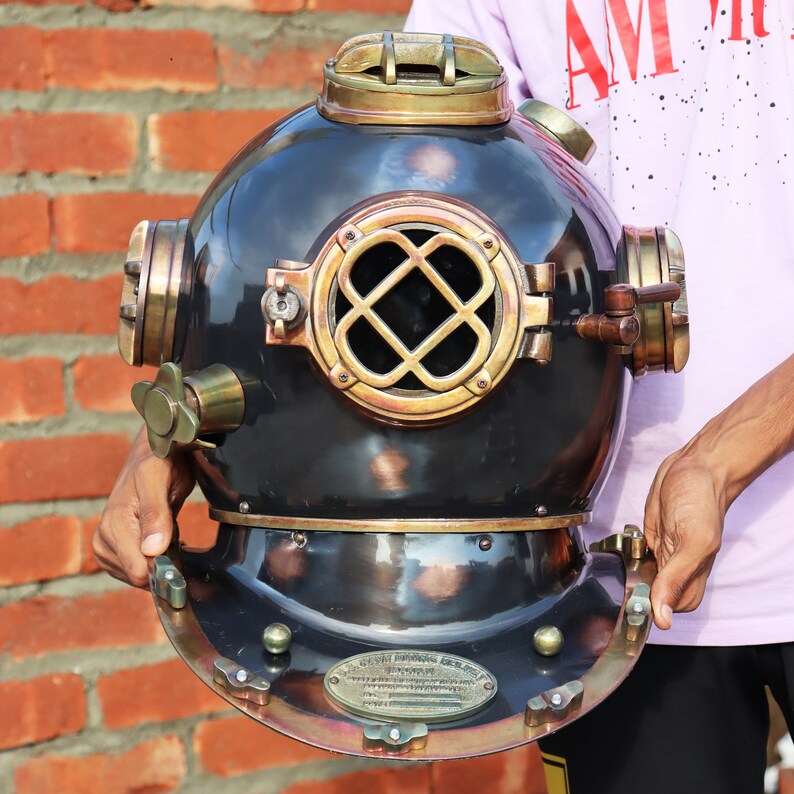 US Navy Mark V Diving Helmet with Dark Antique Finish view 8