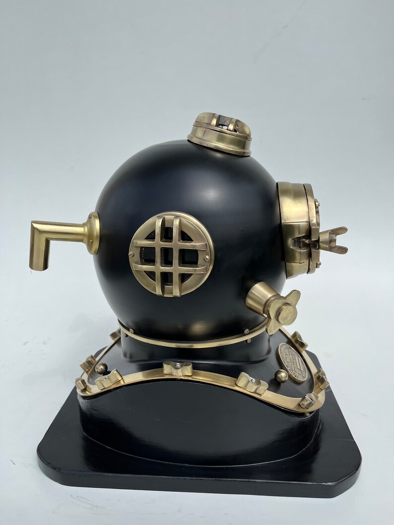 Mark V Diving Helmet with Black Finish and Black Base view 6