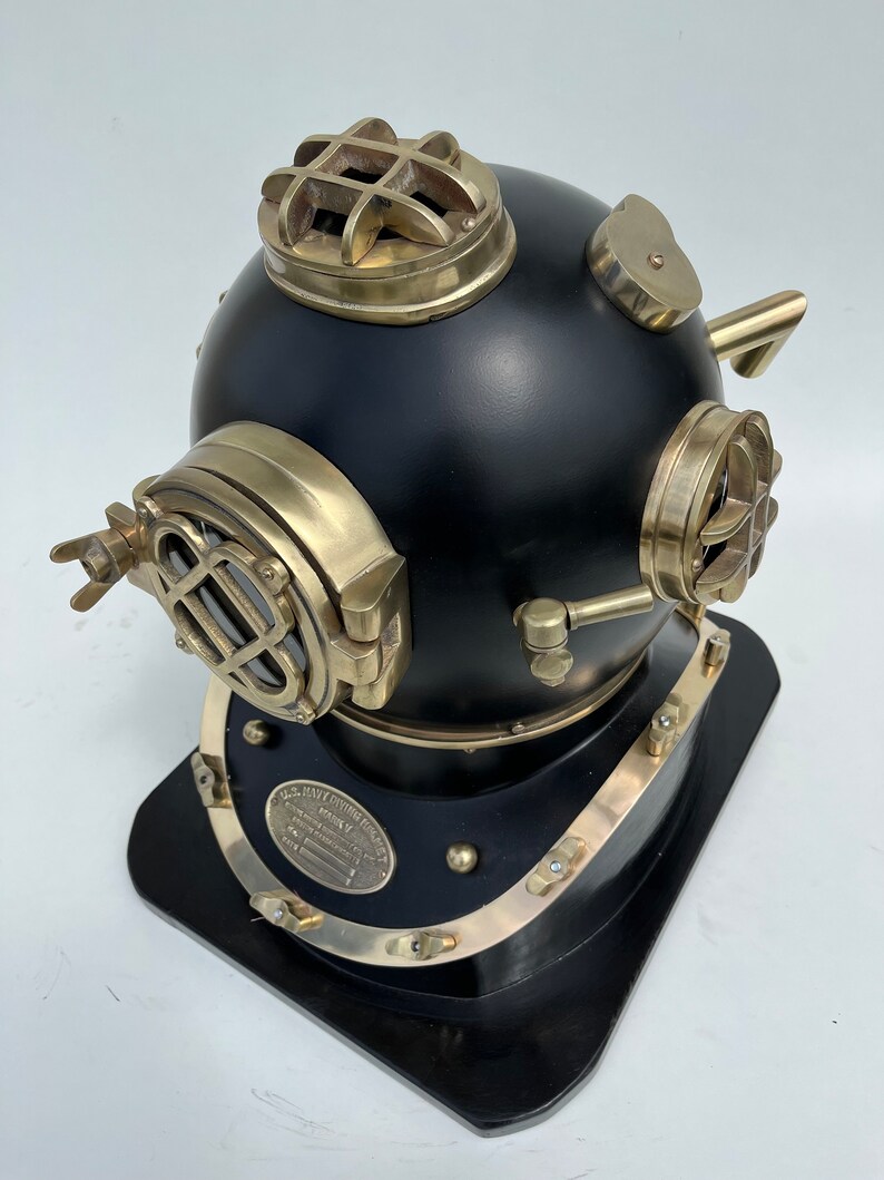 Mark V Diving Helmet with Black Finish and Black Base view 10