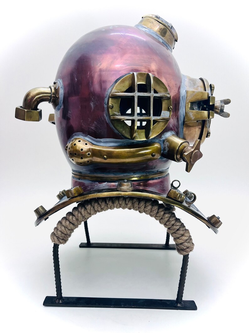 Anchor Engineering Copper Diving Helmet with Metal Stand view 3
