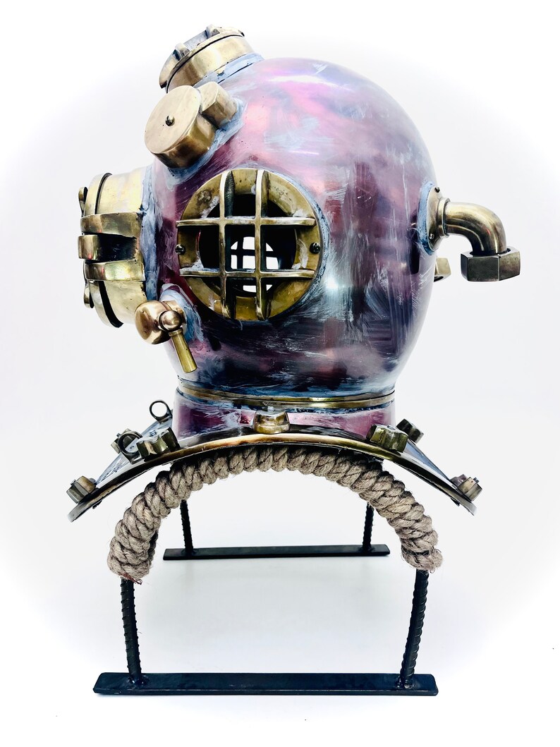 Anchor Engineering Copper Diving Helmet with Metal Stand view 4