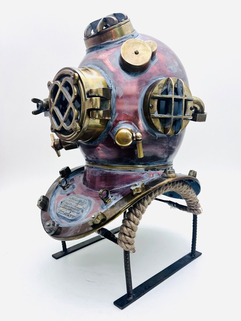 Anchor Engineering Copper Diving Helmet with Metal Stand view 5