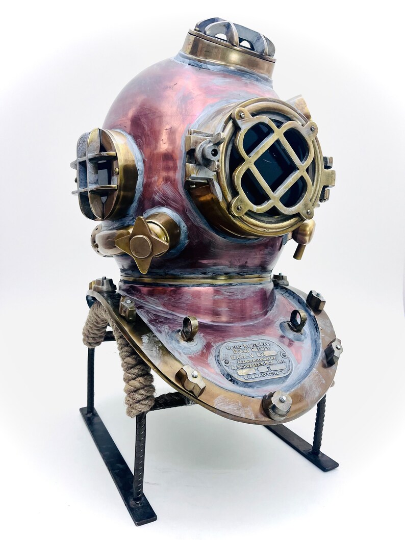 Anchor Engineering Copper Diving Helmet with Metal Stand view 9