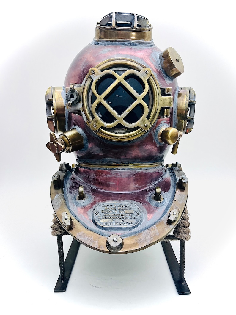 Anchor Engineering Copper Diving Helmet with Metal Stand view 11