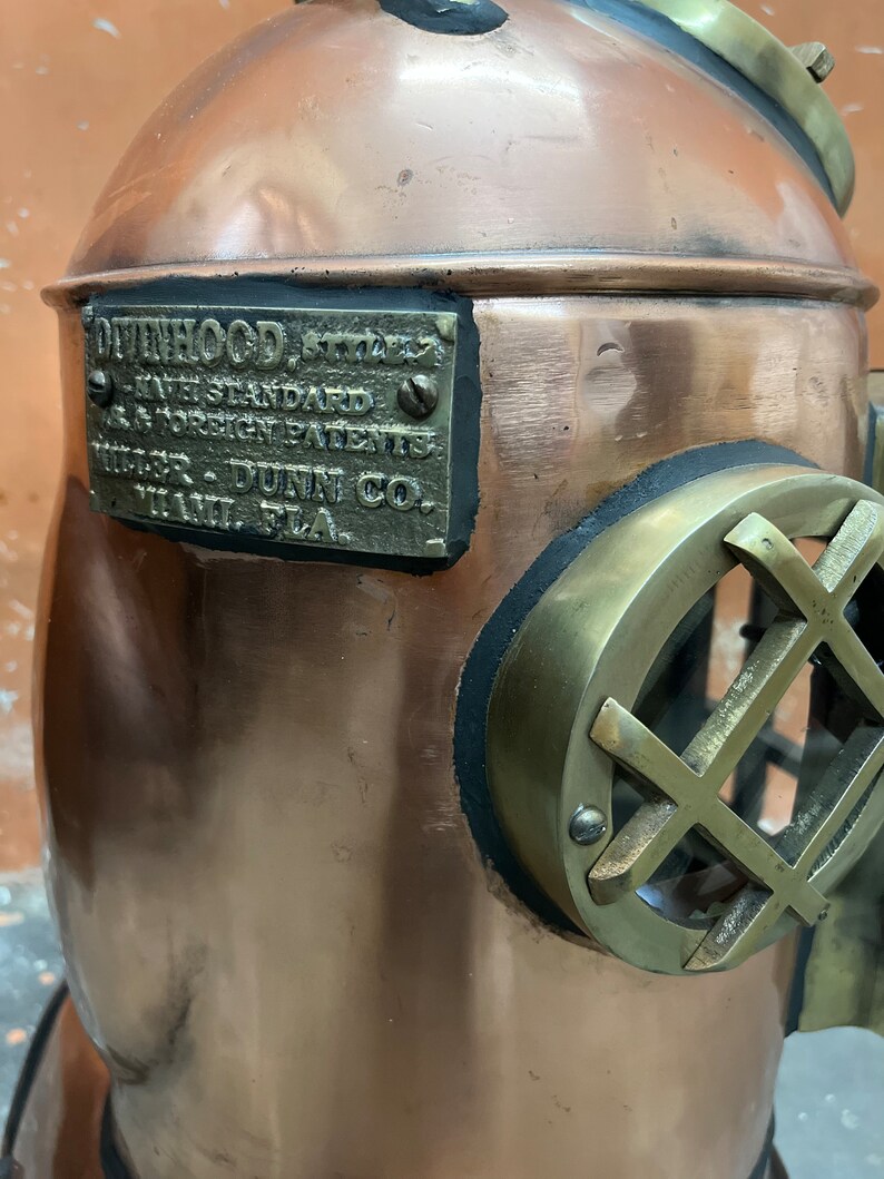 Life-Size Copper Diving Helmet Replica at 24 Inches view 7