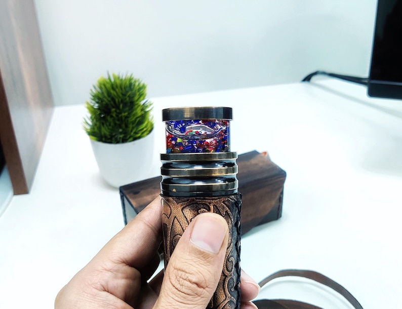 Liquid Brass Kaleidoscope Pendant Necklace view 6
