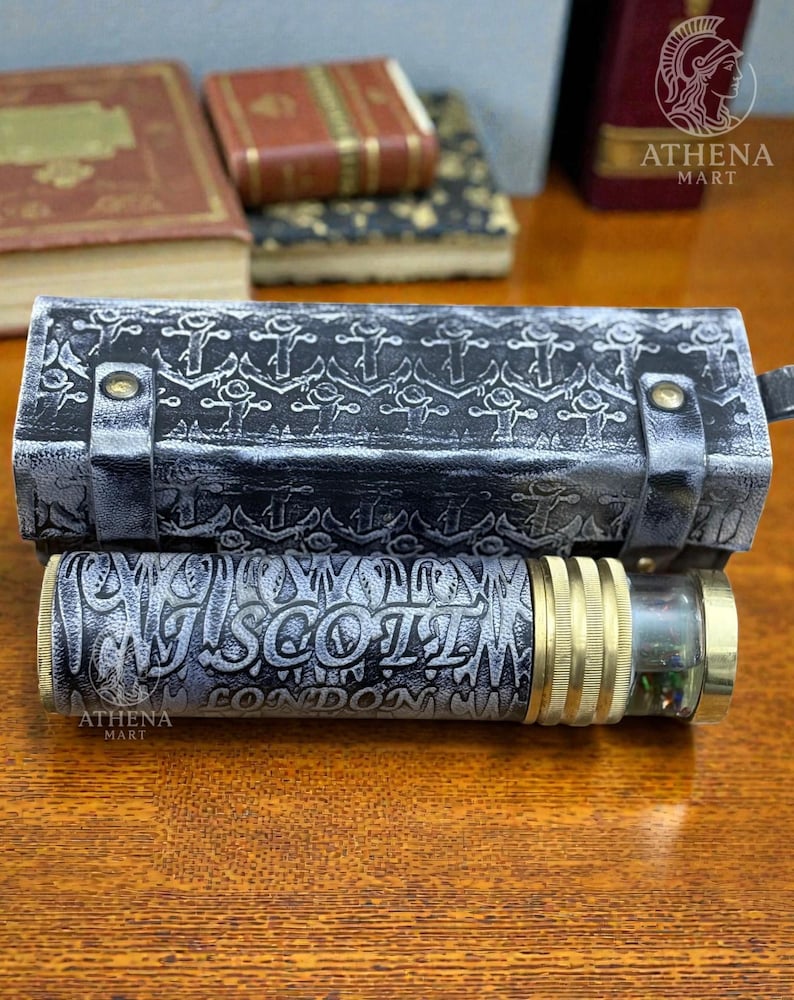 Leather-Wrapped Brass Liquid Kaleidoscope view 5