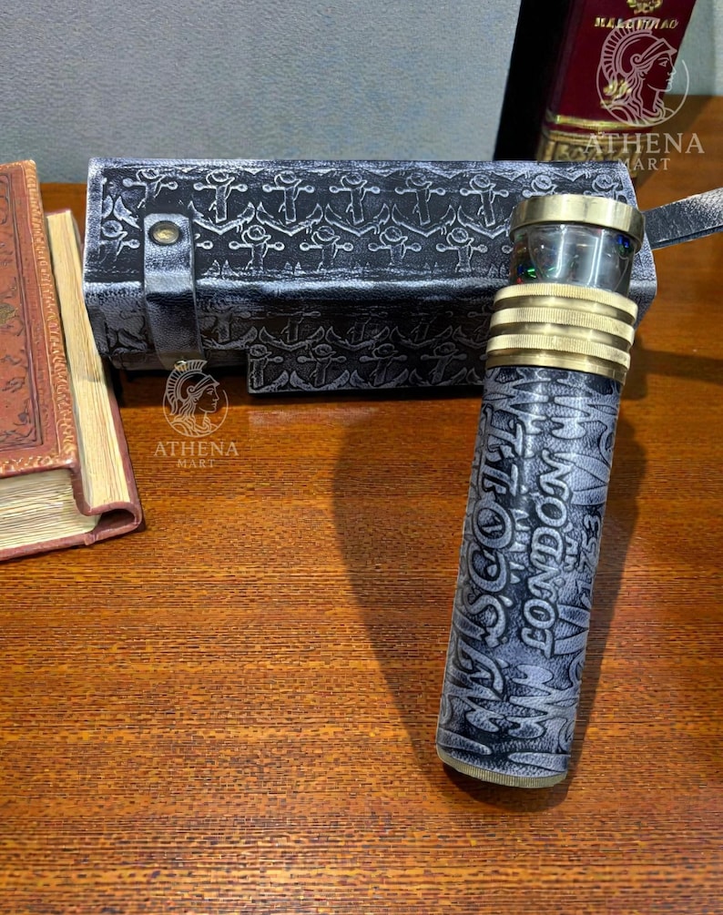Leather-Wrapped Brass Liquid Kaleidoscope view 6
