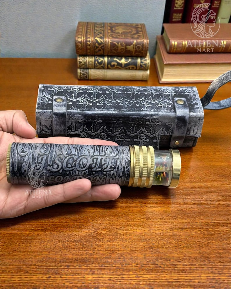 Leather-Wrapped Brass Liquid Kaleidoscope view 8