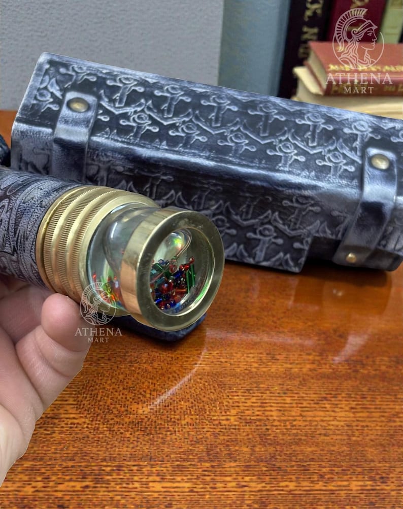 Leather-Wrapped Brass Liquid Kaleidoscope view 10