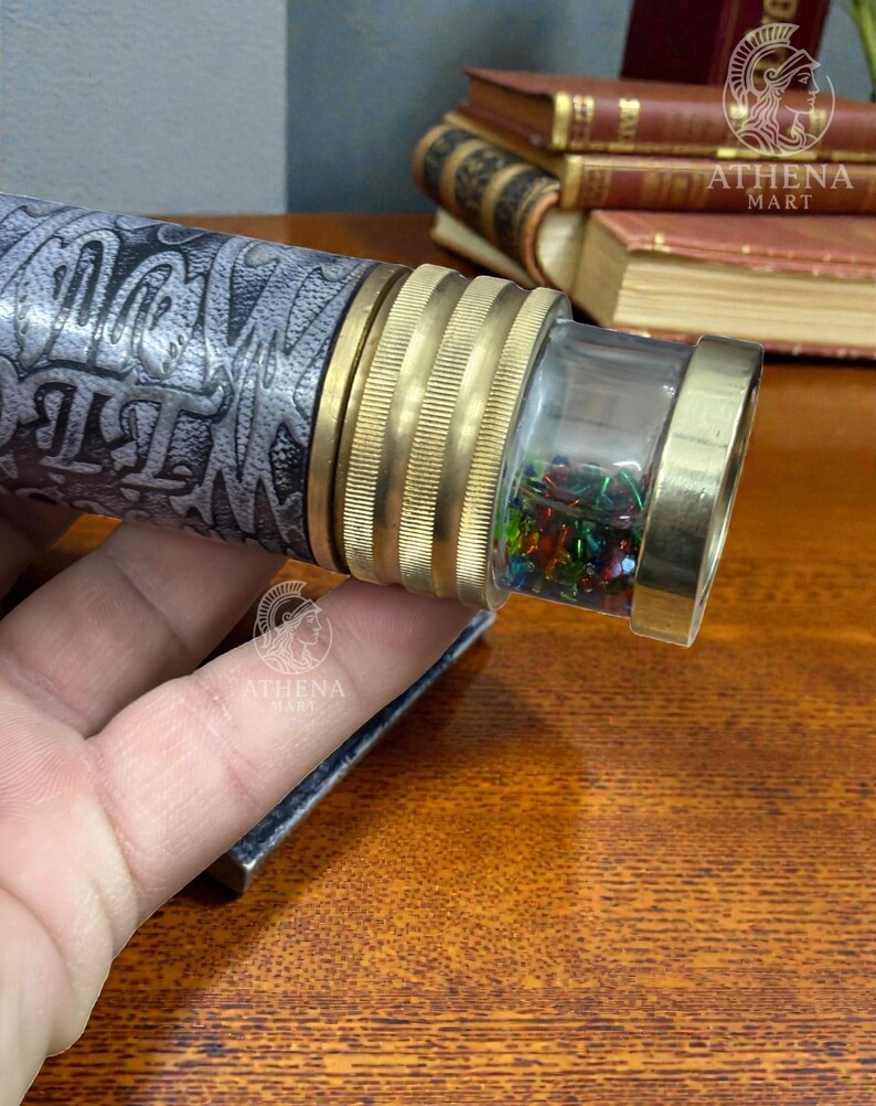 Leather-Wrapped Brass Liquid Kaleidoscope view 11
