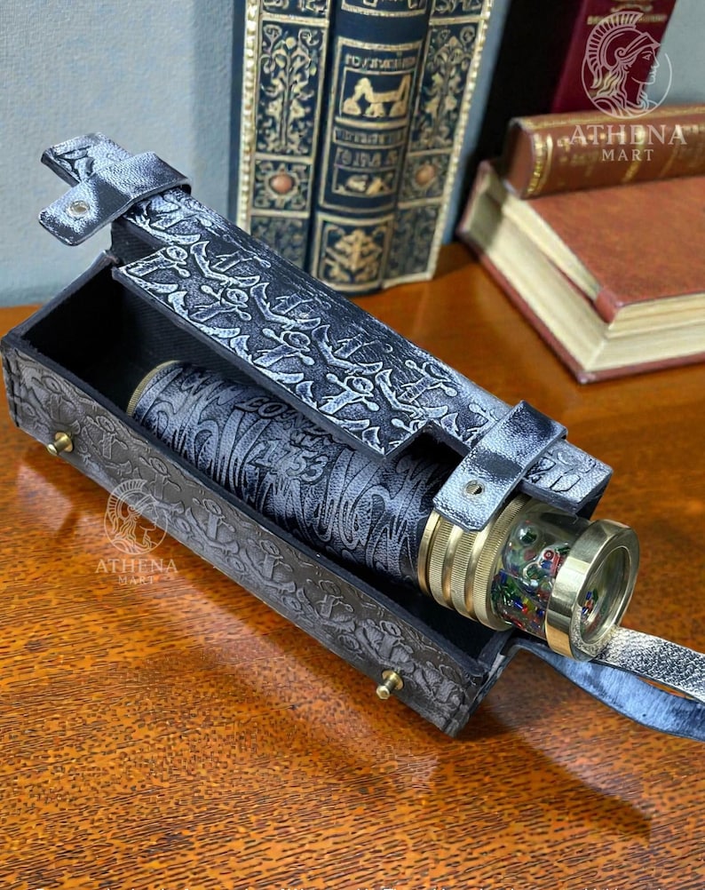 Leather-Wrapped Brass Liquid Kaleidoscope view 13