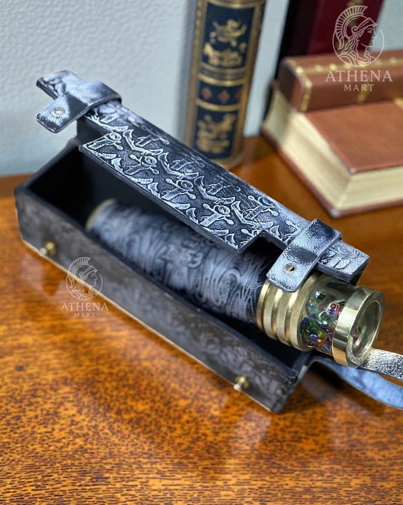 Leather-Wrapped Brass Liquid Kaleidoscope view 14