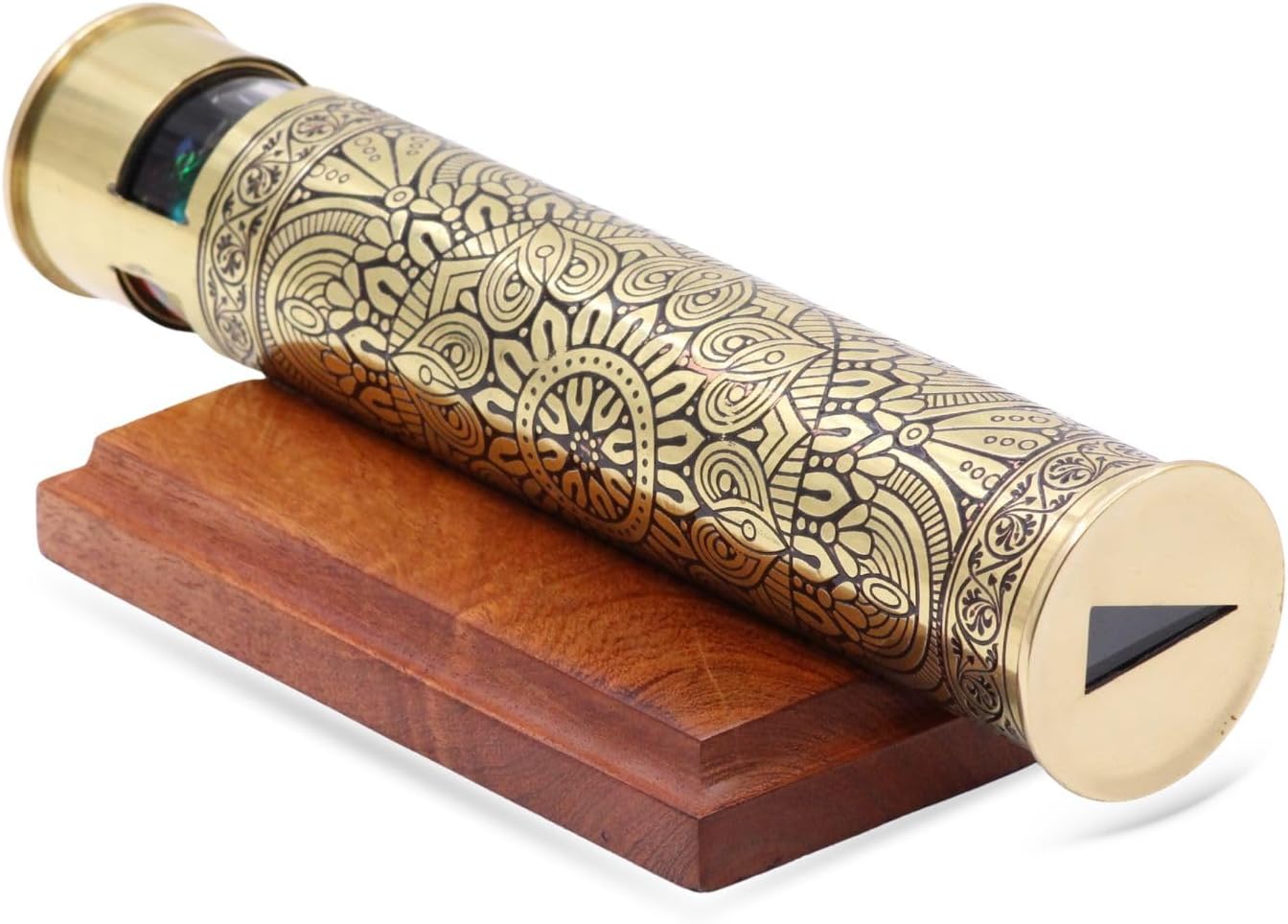 Brass Star Mandala Kaleidoscope with Oil-Filled Cells view 3