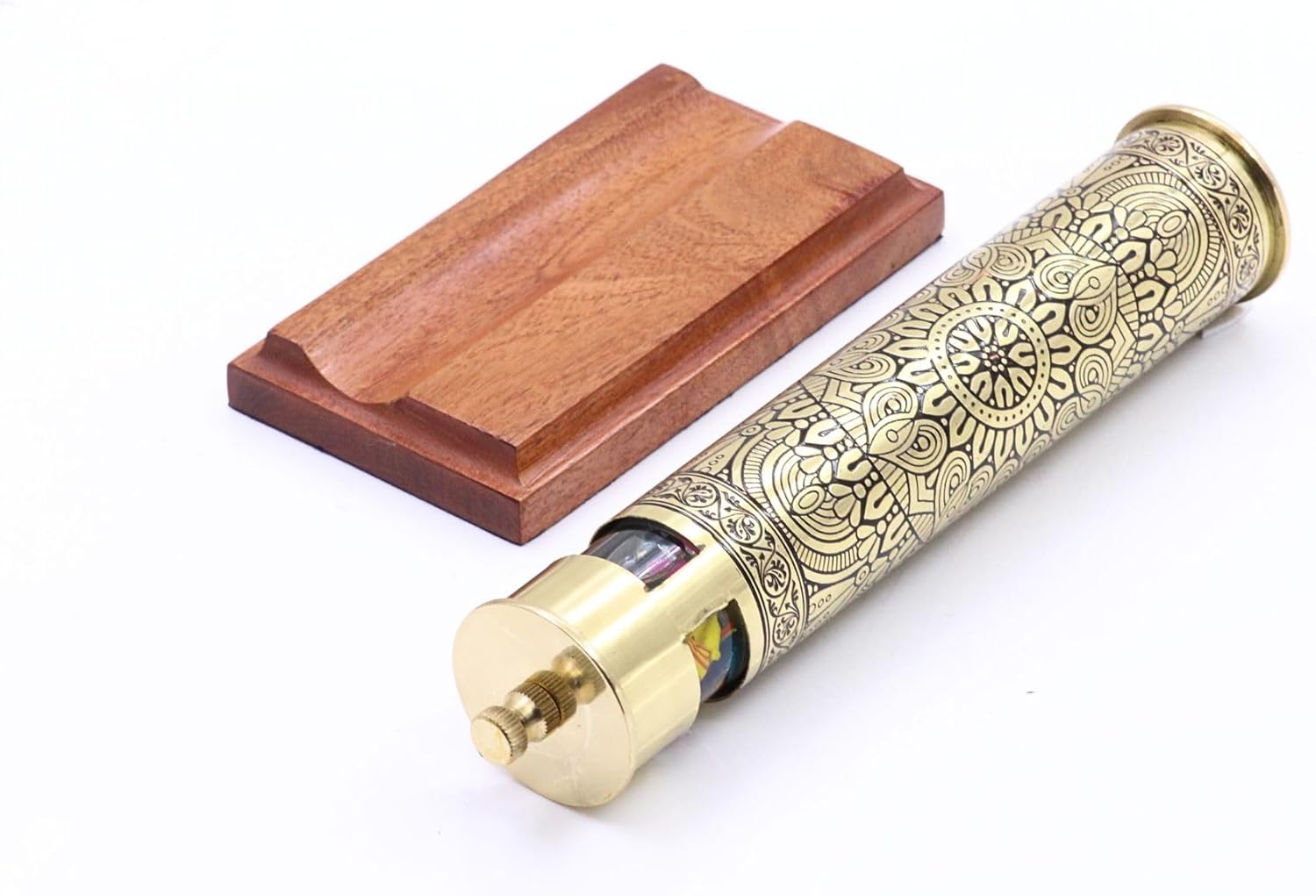 Brass Star Mandala Kaleidoscope with Oil-Filled Cells view 4