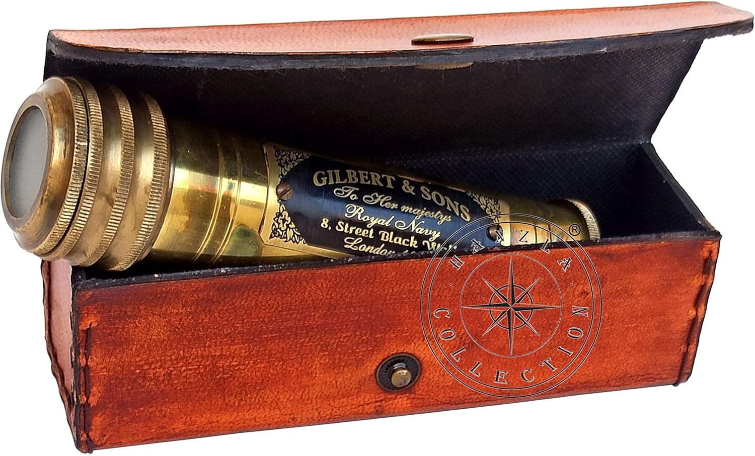 Antique Brass Kaleidoscope with Leather Case view 4