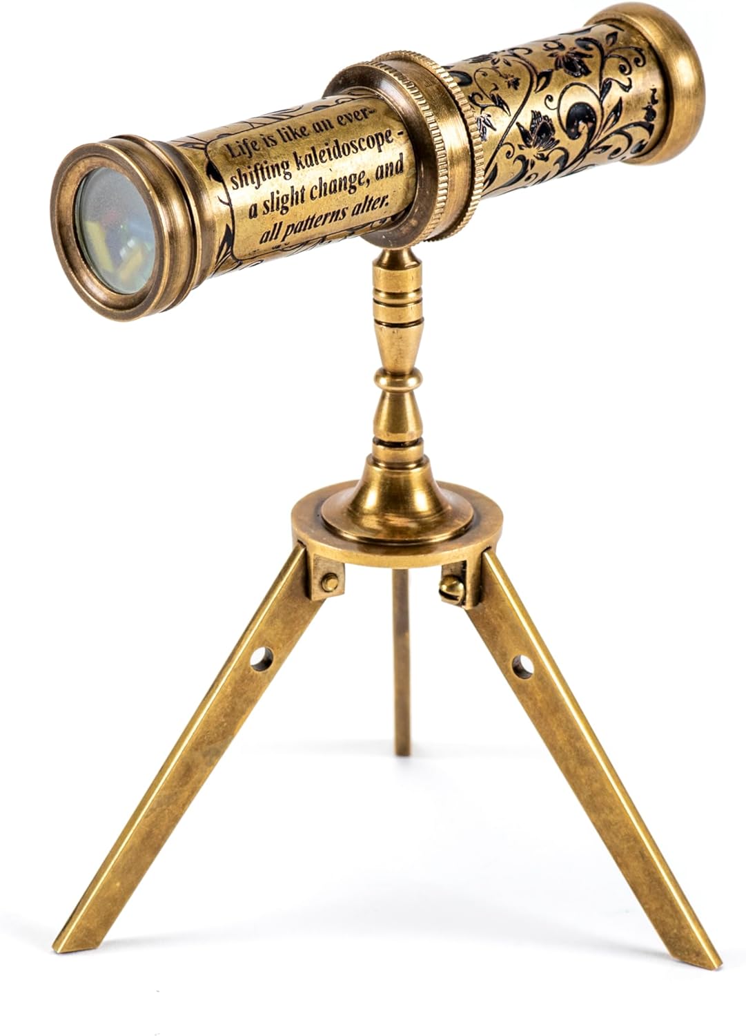 Antique Brass Kaleidoscope with Engraved Detail view 8